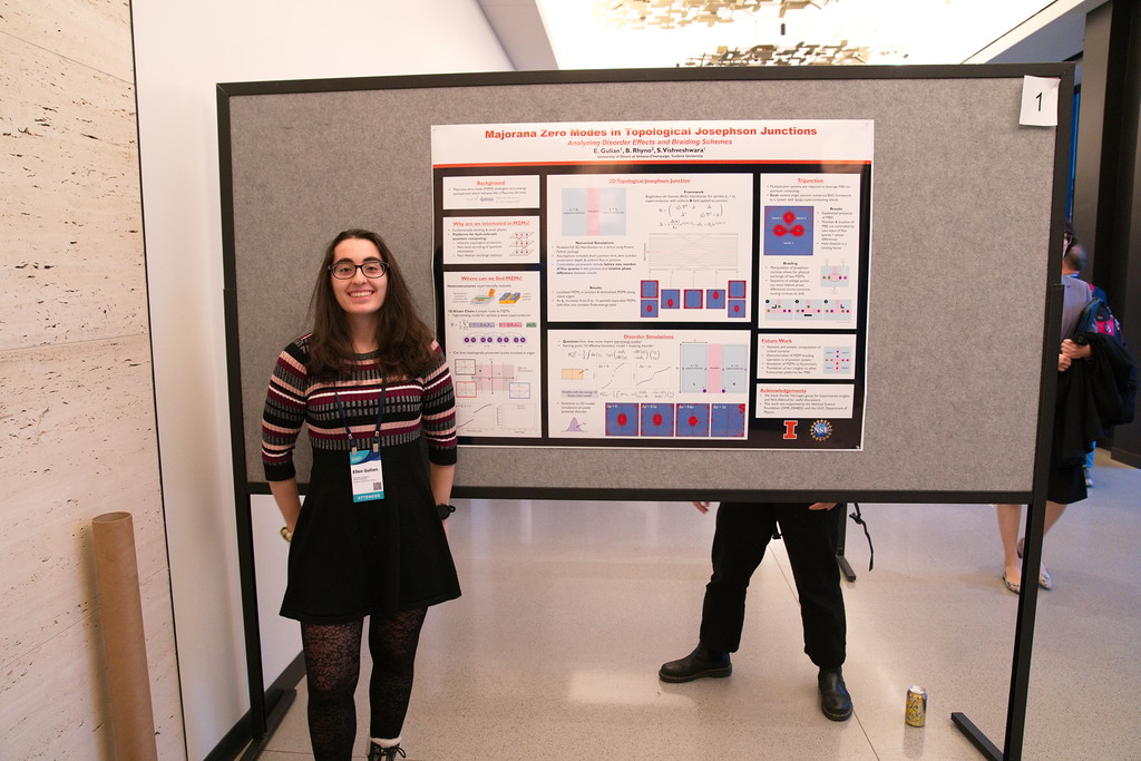 Ellen Gulian presents her poster on a novel quantum computing platform.&amp;nbsp;
