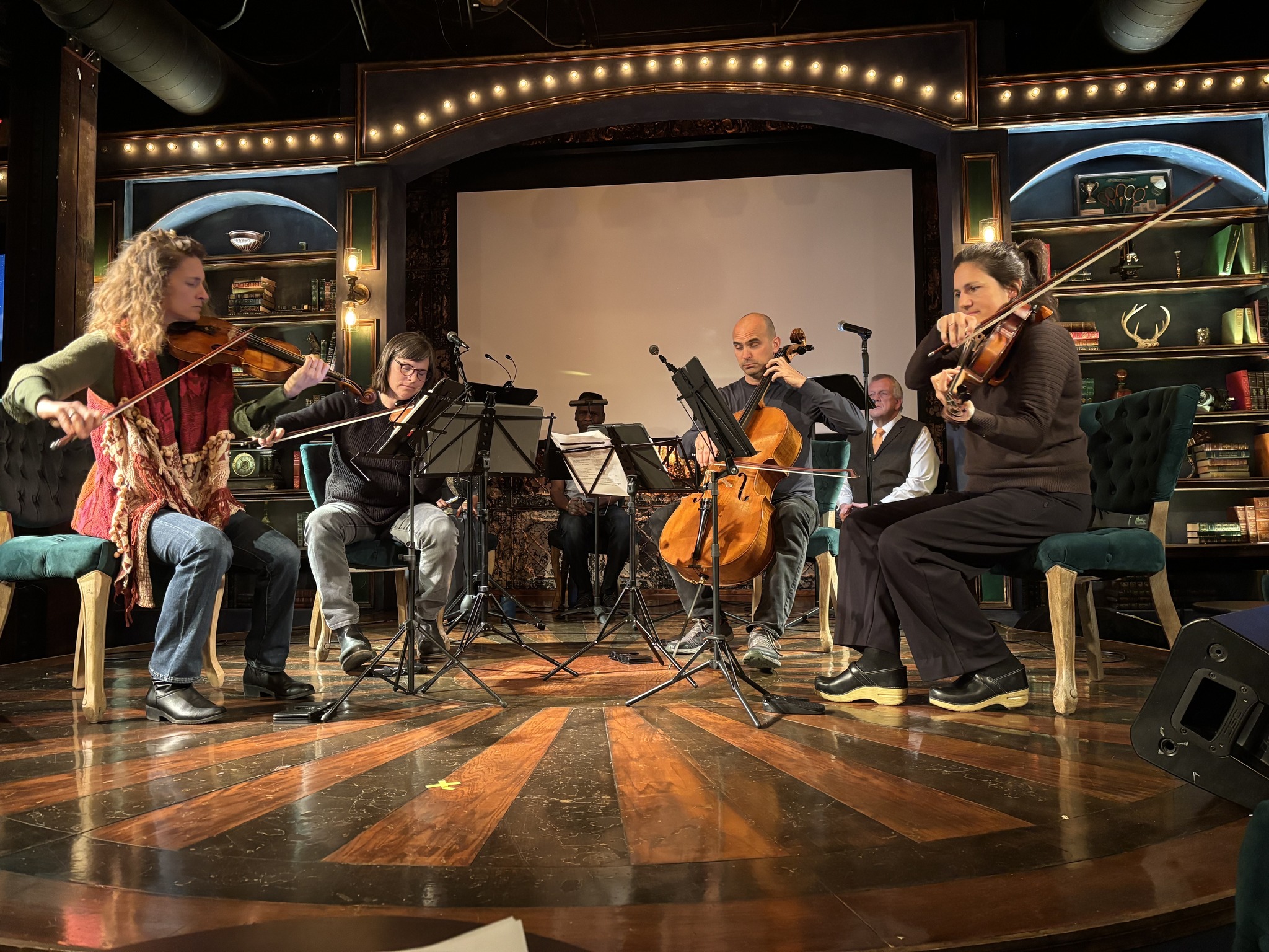 A string quartet practicing