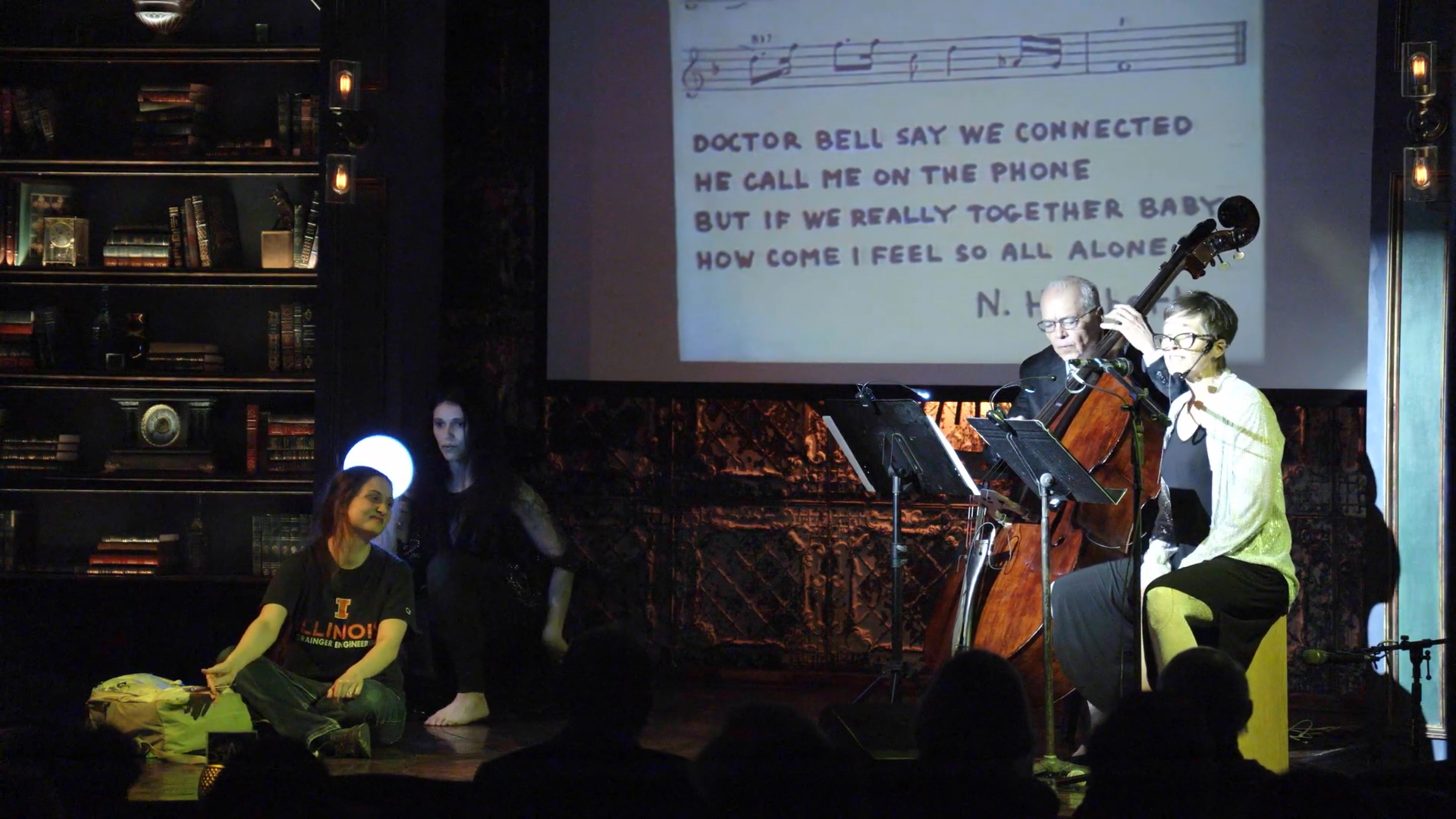 Actors and musicians on stage