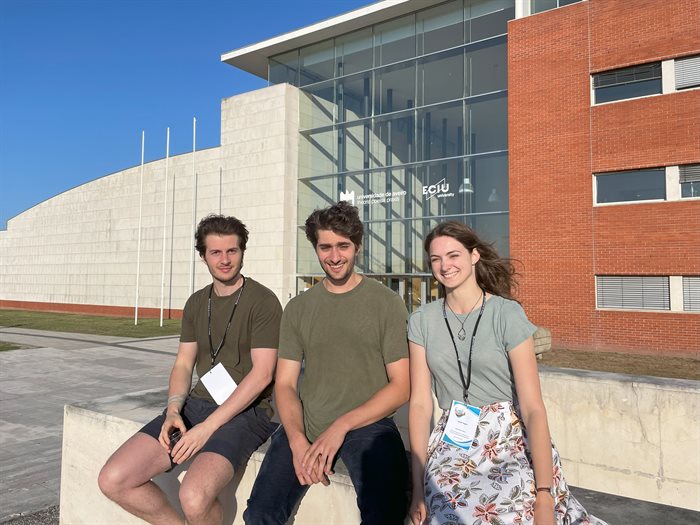 Researchers Chessa, Schatzki&amp;amp;nbsp;and Hagen at the University of Aveiro, this year's TQC host. (Image: Sarah Maria Hagen)