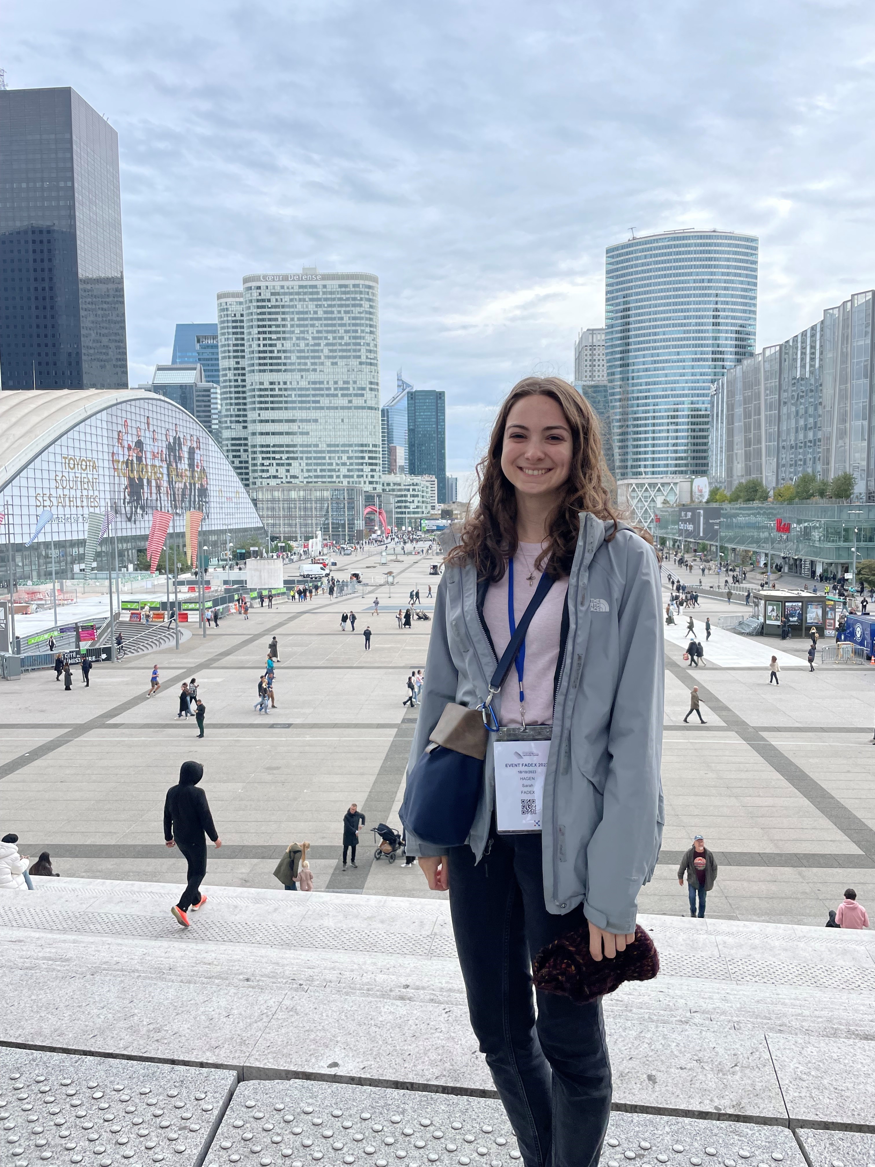 Third-year Illinois Physics student Sarah Hagen in Paris during the FADEx exchange.