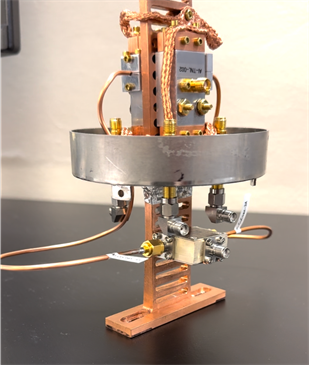 A look at what implementing an experimental version of the theoretical protocol discussed in this article might look like. The Pfaff group's superconducting qubits are part of this set-up. (Credit: Abdullah Irfan)